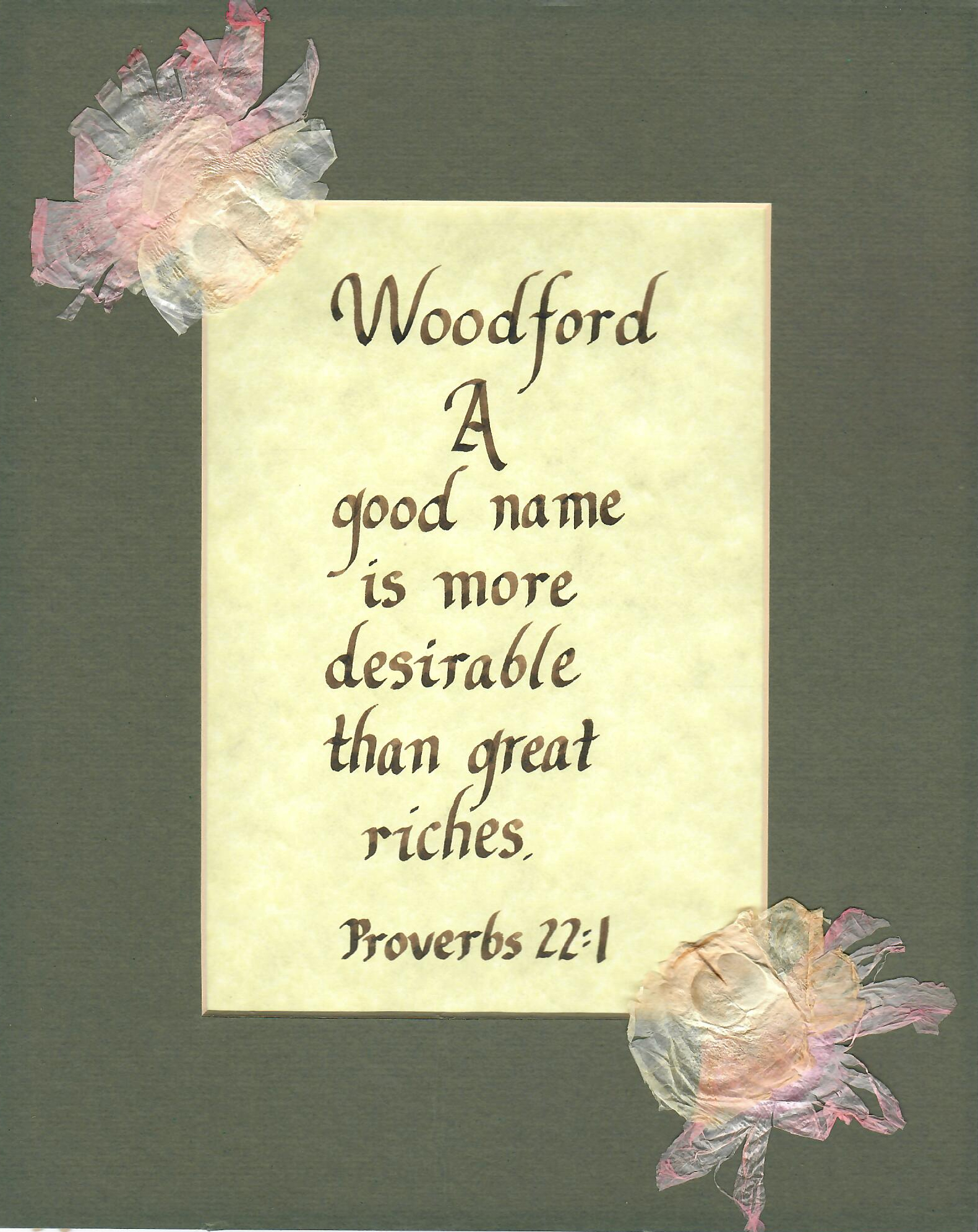 A good name is more desirable than riches